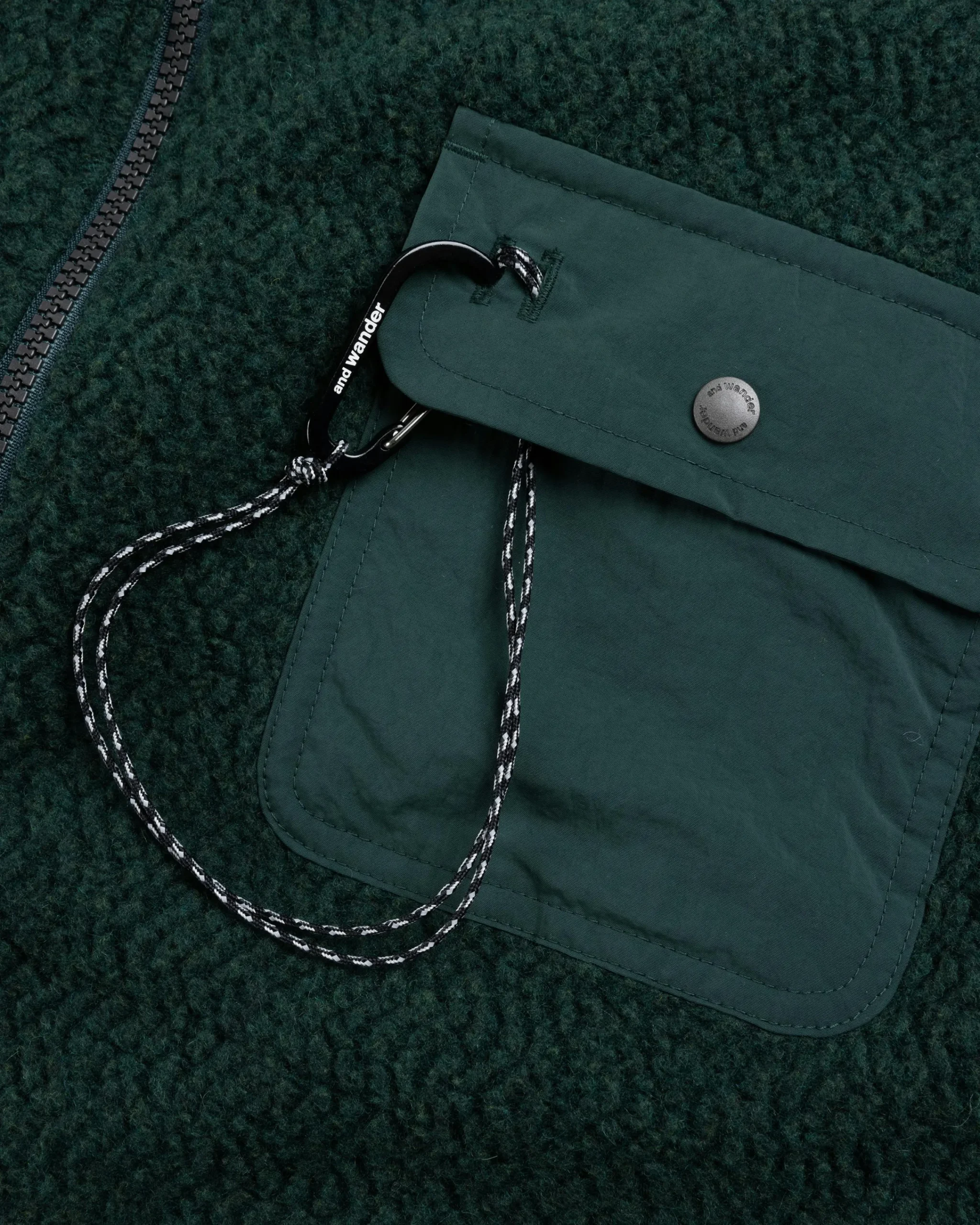 And Wander Re Wool JQ Stand Zip- Outerwear
