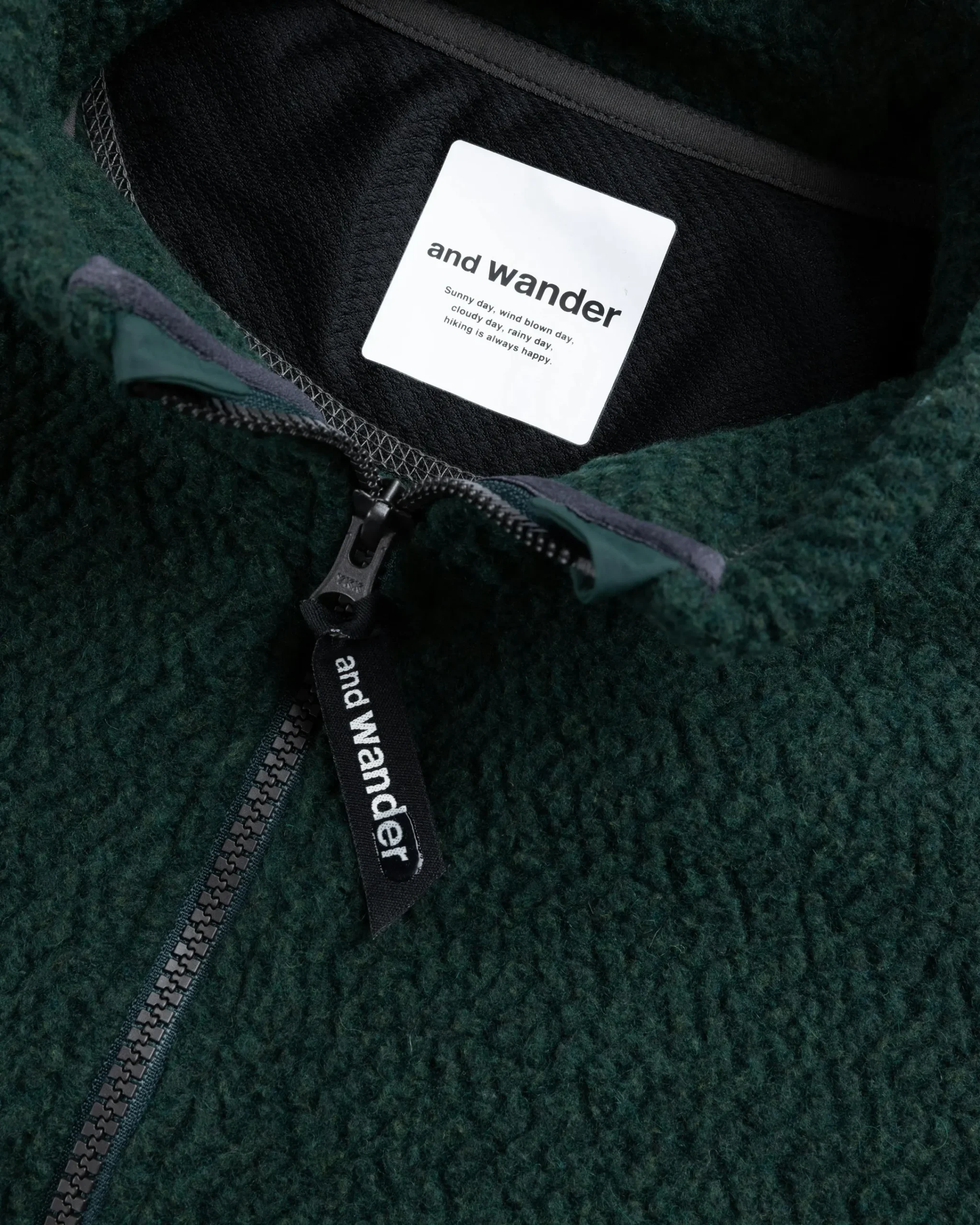 And Wander Re Wool JQ Stand Zip- Outerwear