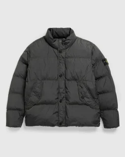 Stone Island Real Down Jacket Lead Grey- Outerwear