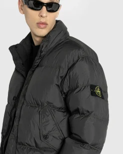 Stone Island Real Down Jacket Lead Grey- Outerwear