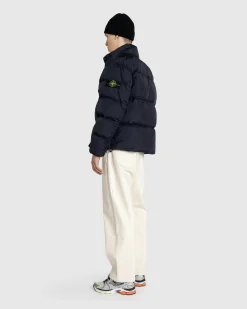 Stone Island Real Down Jacket Navy Blue- Outerwear