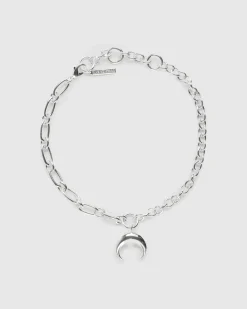 Marine Serre Recycled Pewter Moon Chain Shiny Silver- Jewelry