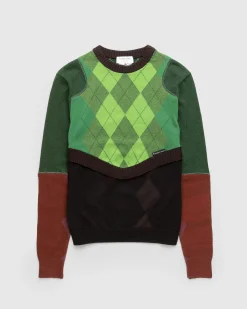 Marine Serre Regenerated Lozenge Knit Crewneck Pullover Multi- Knitwear