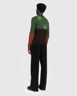 Marine Serre Regenerated Lozenge Knit Crewneck Pullover Multi- Knitwear