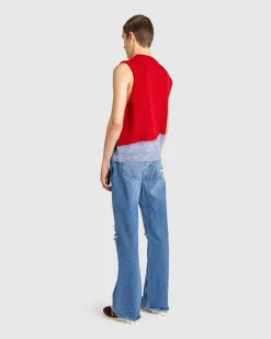 Séfr Rider Cut Jeans Trashed Mid Blue- Pants