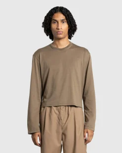 Rier Round Neck Long-Sleeve T-Shirt Castoro- Tops