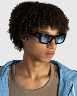 Port Tanger Sabea Black Acetate/Rif Blue Lens- Sunglasses