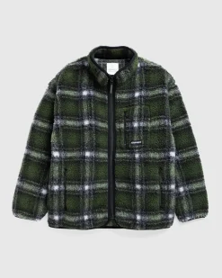 Gramicci Shadow Plaid Sherpa Jacket Olive- Outerwear