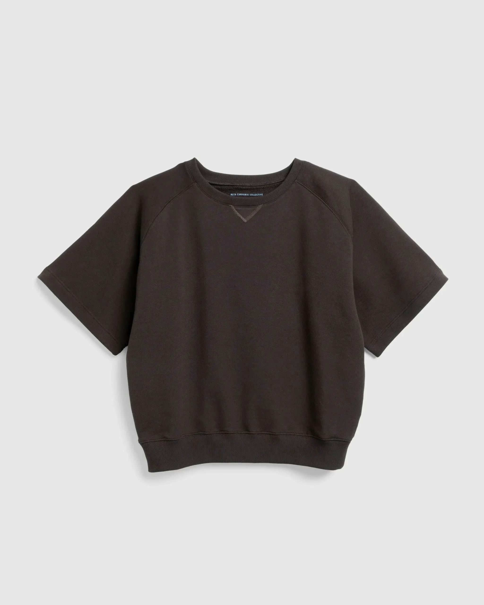 Meta Campania Collective Sigmar Jersey Cotton Short-Sleeve Crew Neck Dark Chocolate Brown- Tops