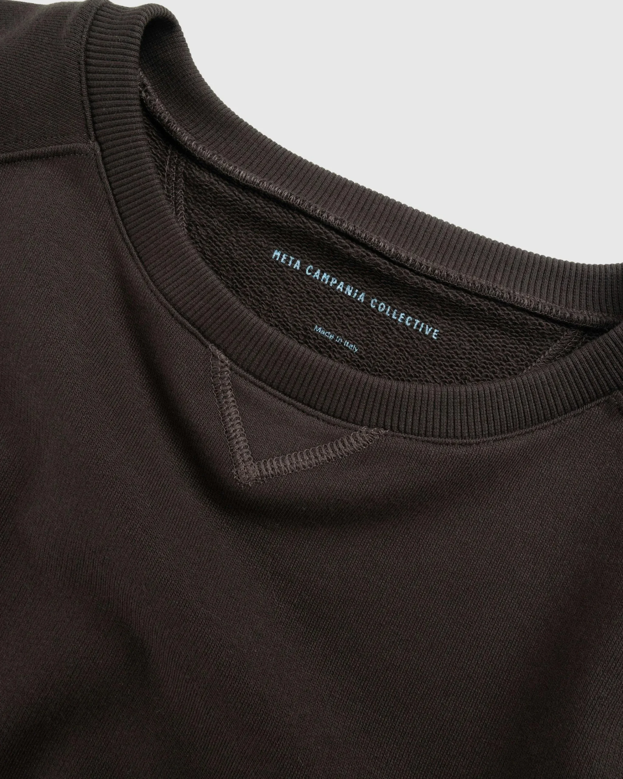 Meta Campania Collective Sigmar Jersey Cotton Short-Sleeve Crew Neck Dark Chocolate Brown- Tops