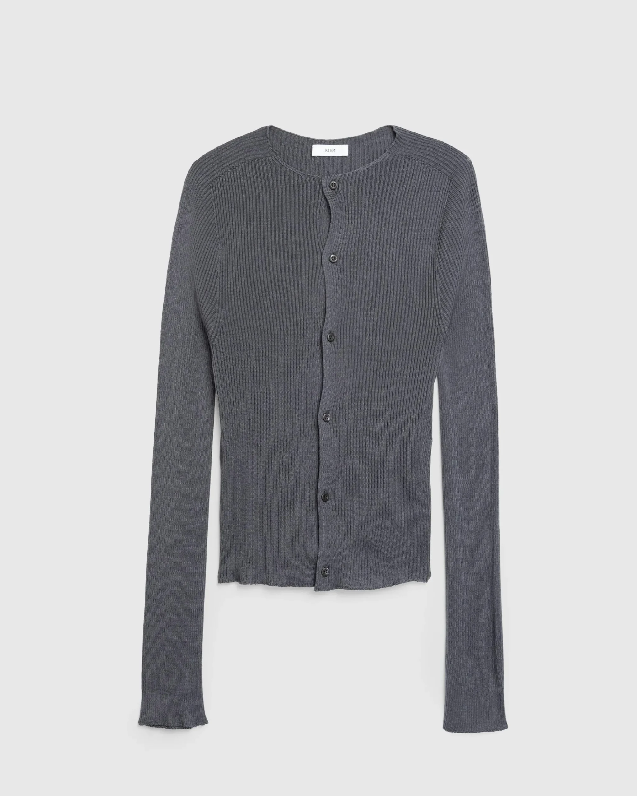 Rier Silk Knit Cardigan Castlerock- Knitwear