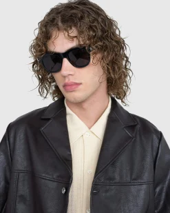 Saint Laurent SL 571 Round Frame Sunglasses Black- Sunglasses