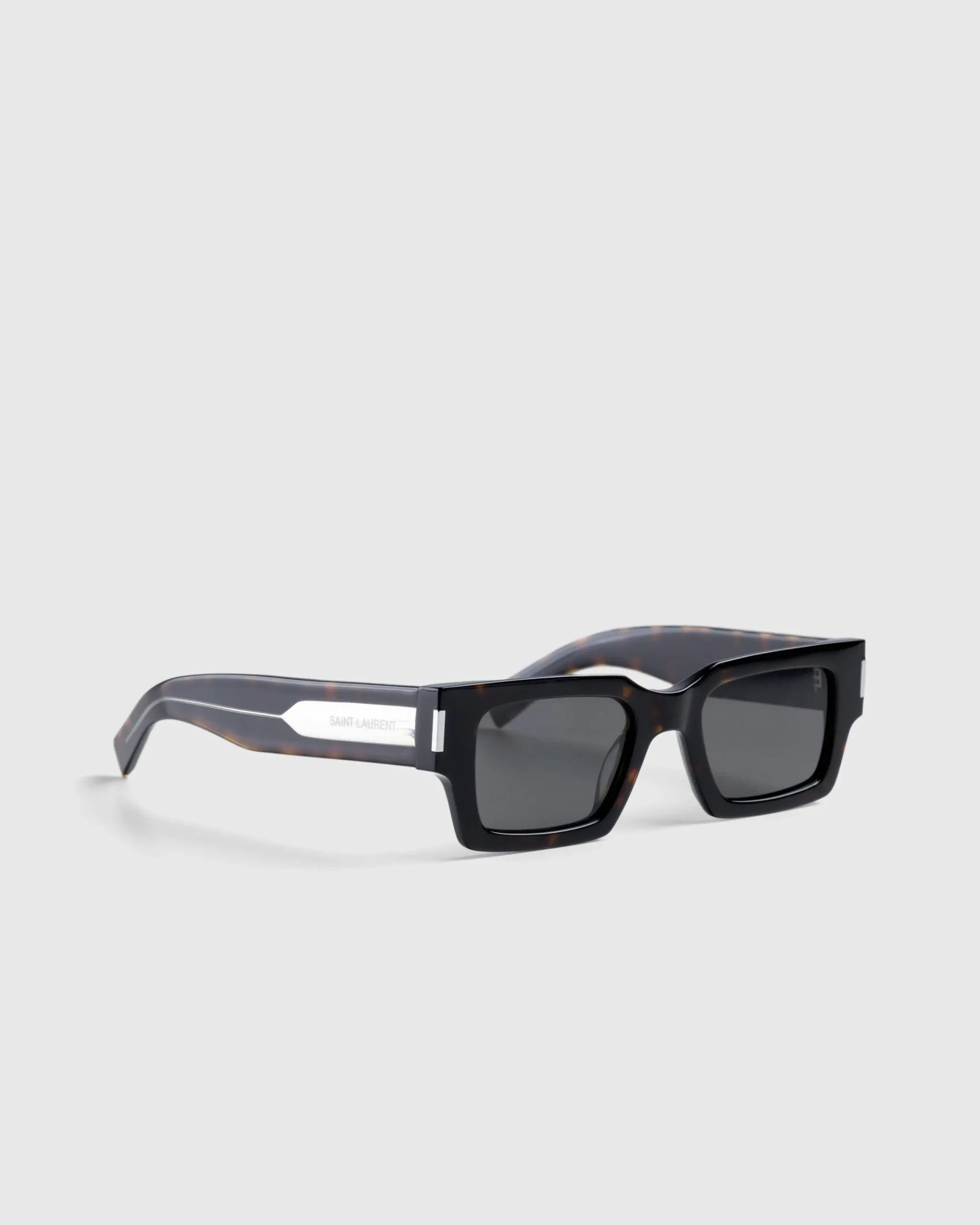Saint Laurent SL 572 Square Frame Sunglasses Havana/Crystal/Grey- Sunglasses