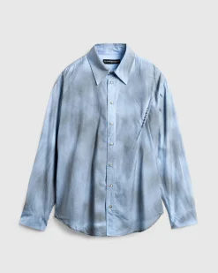 Y/Project Spray Pinched Logo Shirt Light Blue/Grey- Shirts