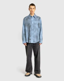 Y/Project Spray Pinched Logo Shirt Light Blue/Grey- Shirts