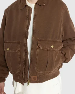 Carhartt WIP Stanton Jacket Chocolate / Chocolate /Stone Dyed- Outerwear