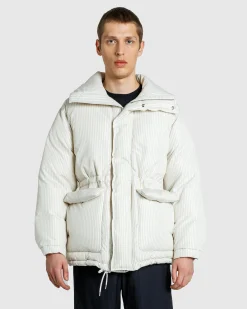 Tekla Stripe Down Jacket Snow Stripes- Outerwear