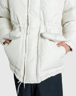 Tekla Stripe Down Jacket Snow Stripes- Outerwear