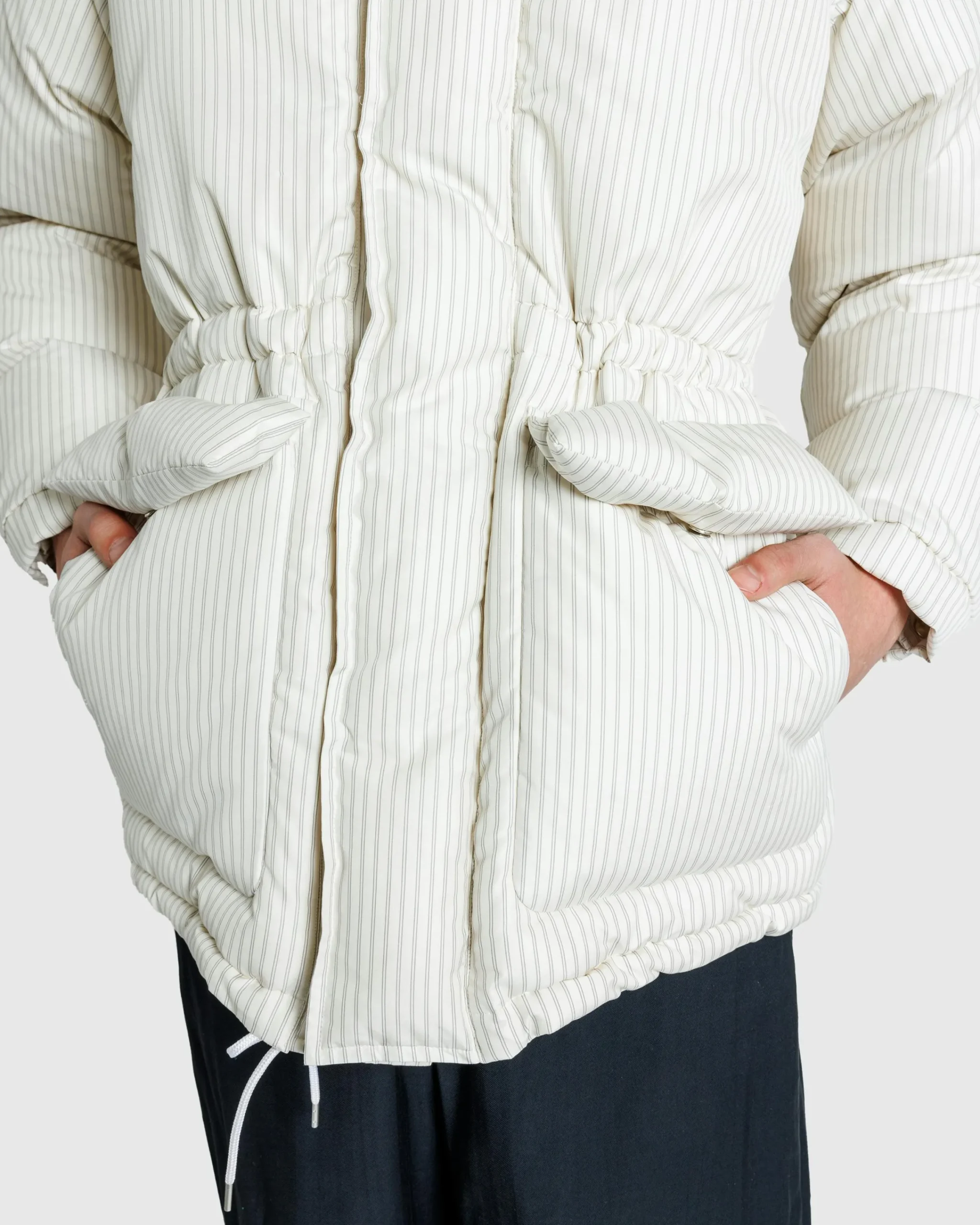 Tekla Stripe Down Jacket Snow Stripes- Outerwear