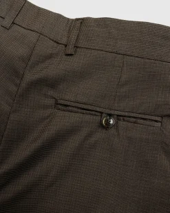 Martine Rose Tailored Extended Wide Leg Trouser Brown Houndstooth- Pants
