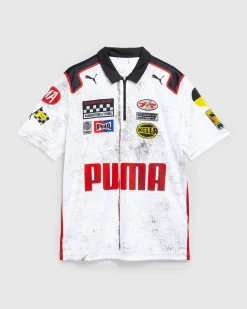 Puma Team Zip Polo White- Tops