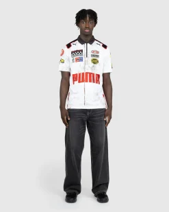 Puma Team Zip Polo White- Tops