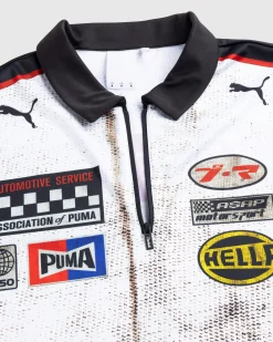 Puma Team Zip Polo White- Tops