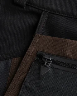 Mugler Technical Fabric Cargo Shorts Black/Dark Chocolate- Shorts