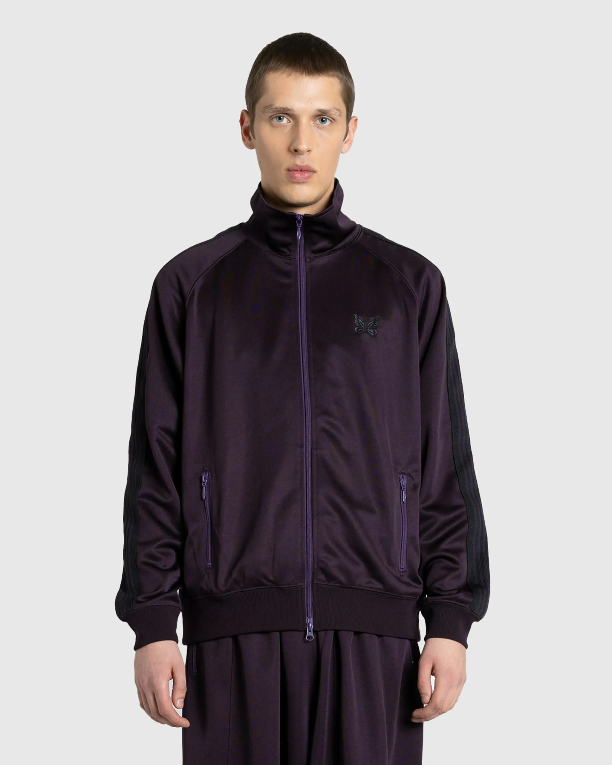 Needles Track Jacket Poly Smooth Dark Purple- Outerwear
