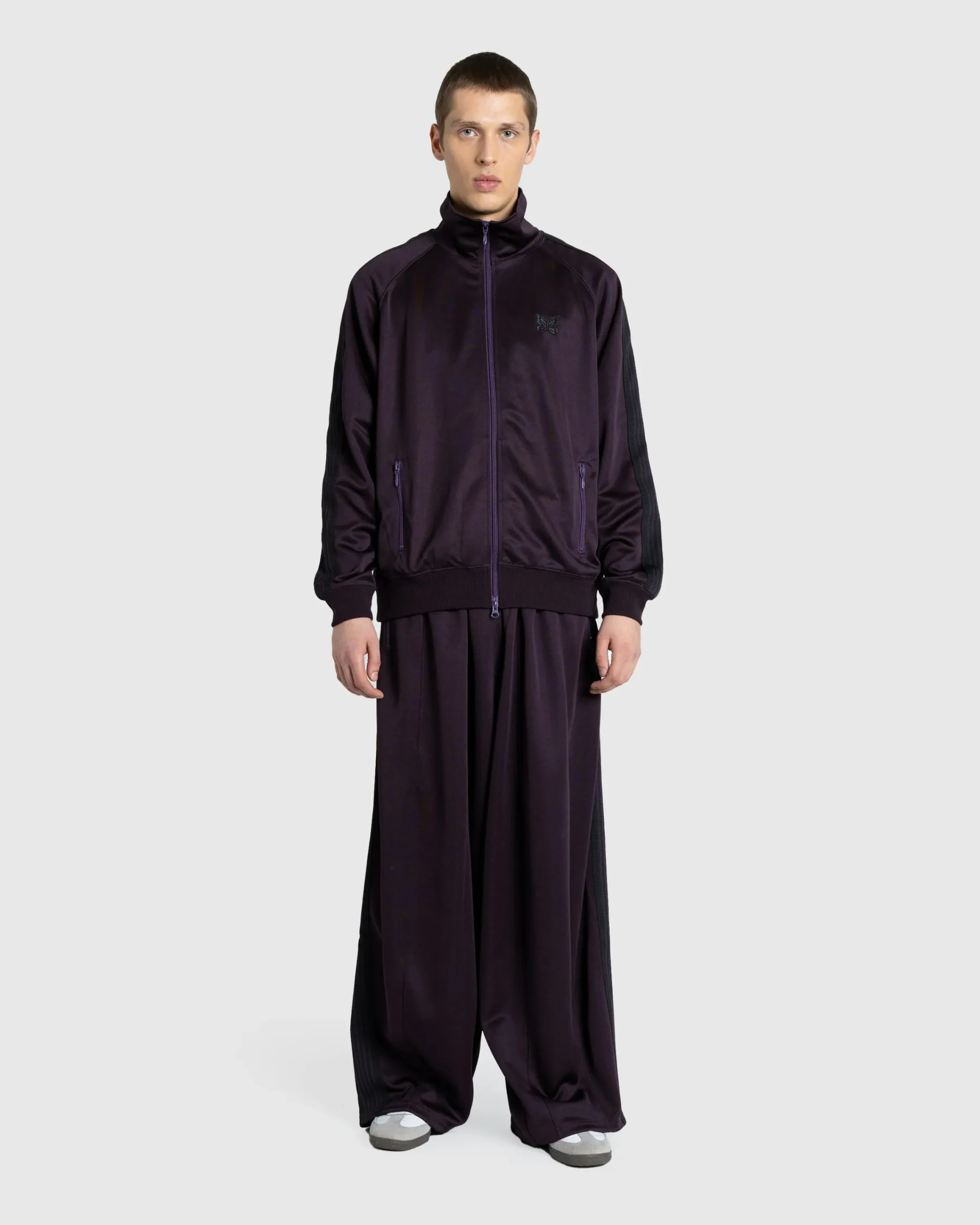 Needles Track Jacket Poly Smooth Dark Purple- Outerwear