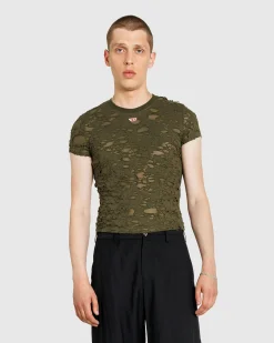 Diesel T-Uncutie-Long-P2 Top Olive Night- Tops
