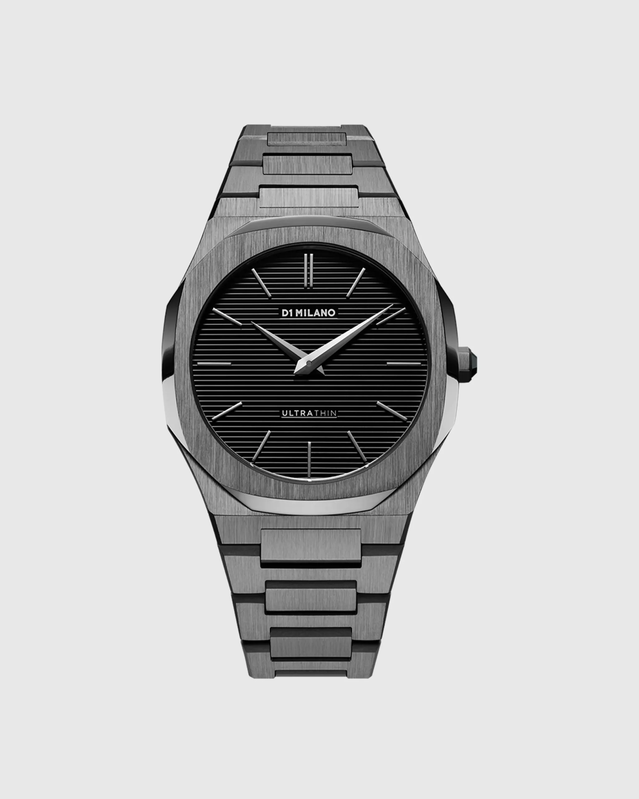 D1 Milano Ultra Thin Bracelet 40mm Gun Metal- Watches