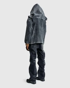 Y/Project Velcro Denim Jacket Black Vertical Whiskers- Outerwear