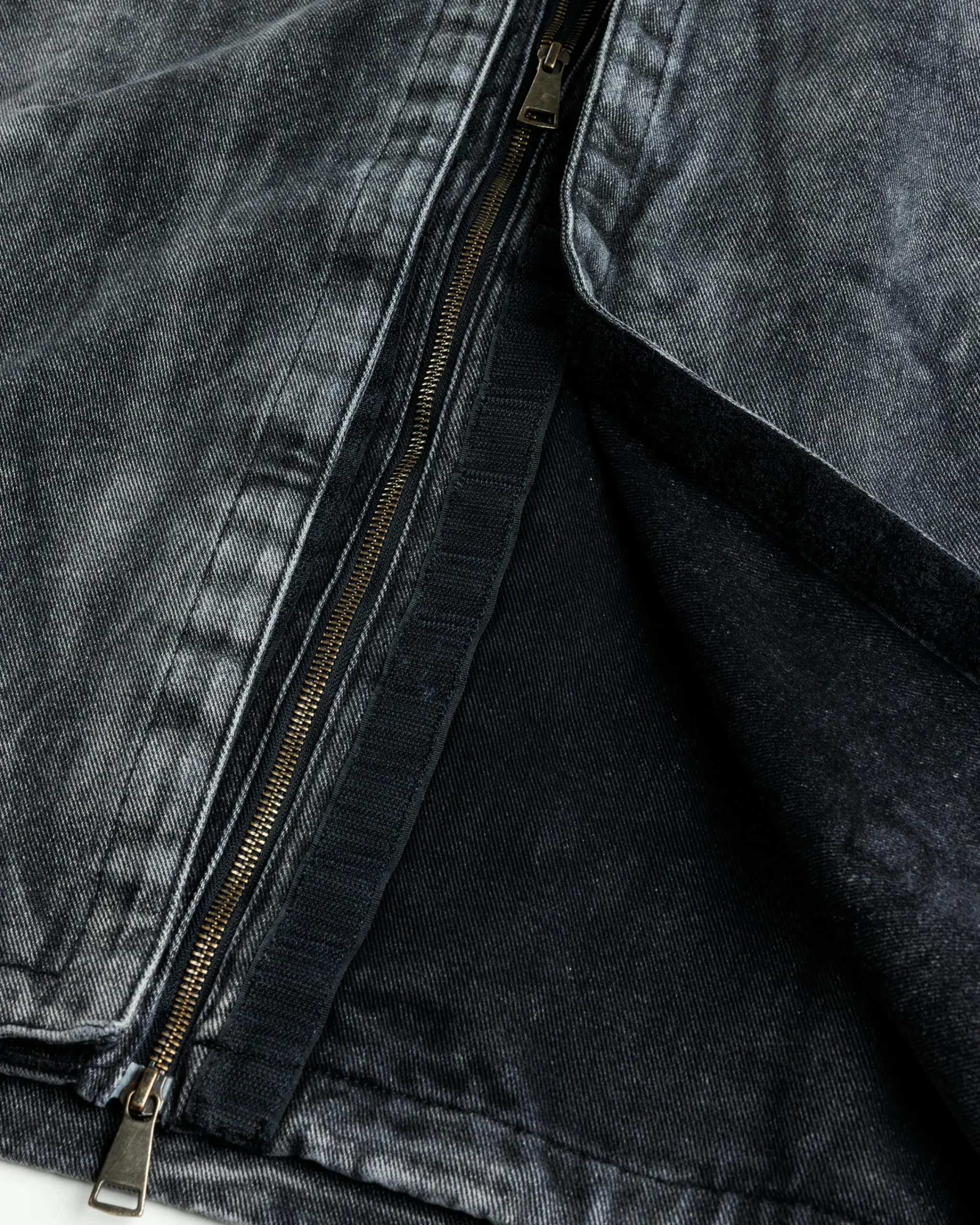 Y/Project Velcro Denim Jacket Black Vertical Whiskers- Outerwear