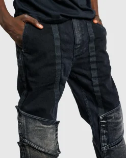 Y/Project Velcro Multi Panel Jeans Faded Black- Pants
