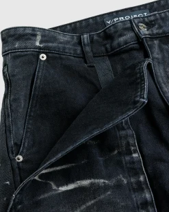 Y/Project Velcro Multi Panel Jeans Faded Black- Pants