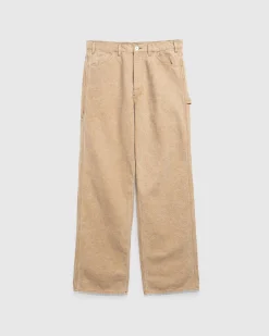 Auralee Washed Organic Canvas Pants Light Brown- Pants