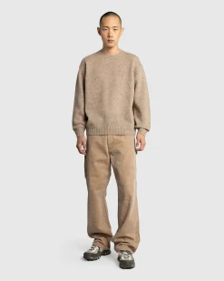 Auralee Washed Organic Canvas Pants Light Brown- Pants