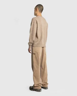 Auralee Washed Organic Canvas Pants Light Brown- Pants