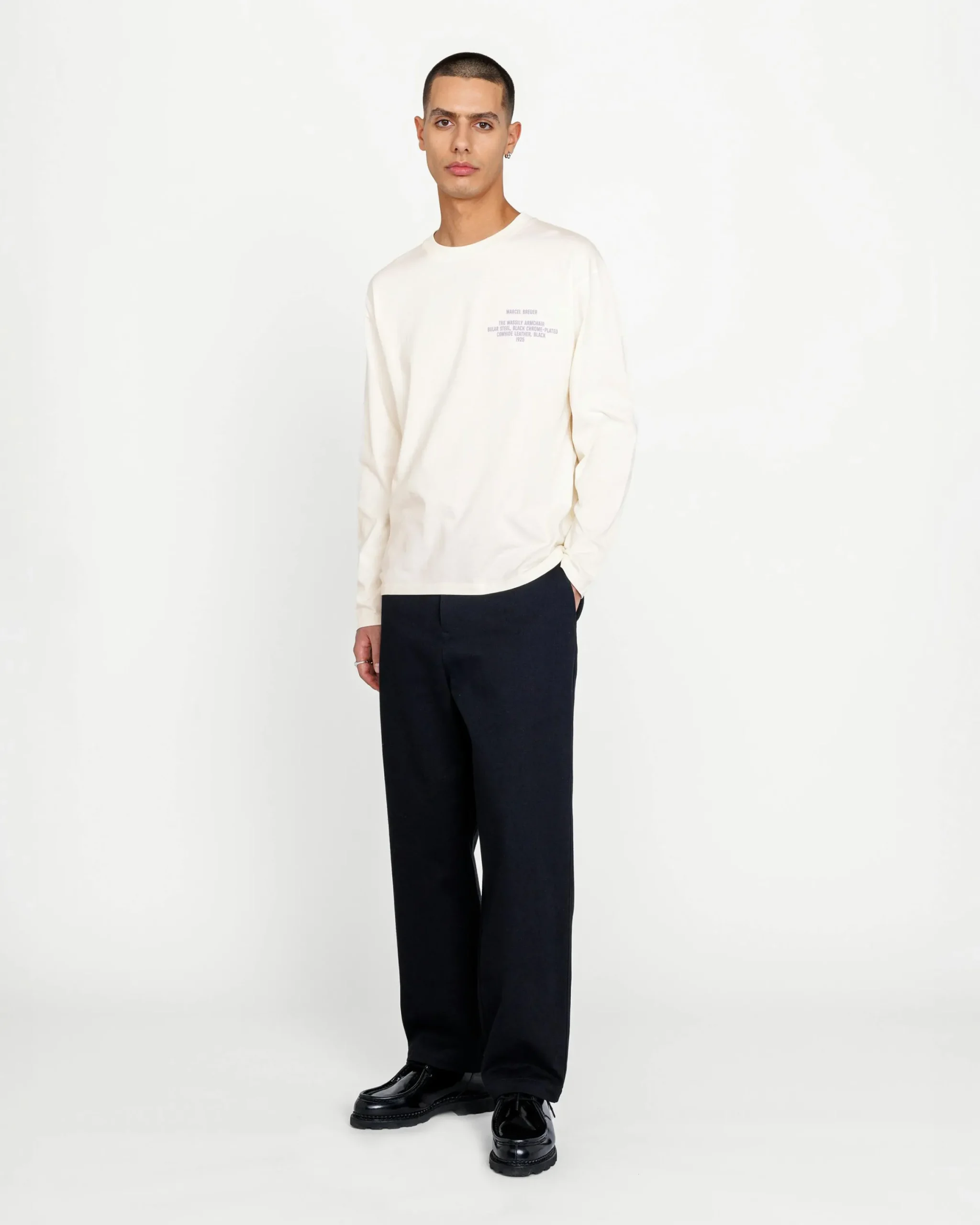 Highsnobiety Wassily Long-Sleeve T-Shirt Warm White- Shirts