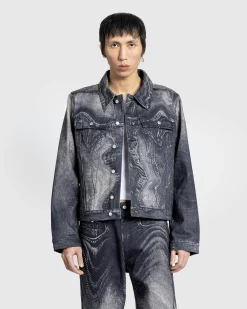 CAMPERLAB Wavy Denim Jacket Black/Gray- Outerwear