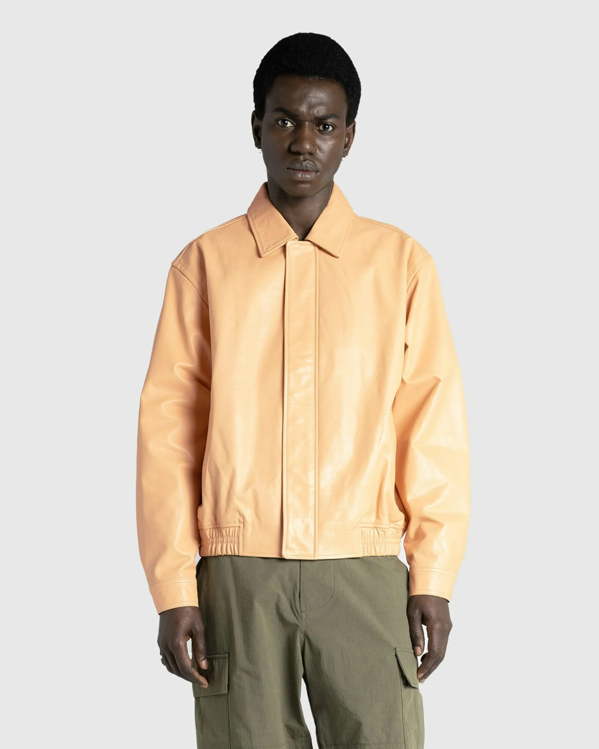 Highsnobiety HS05 Waxed Leather Bomber Sand- Outerwear