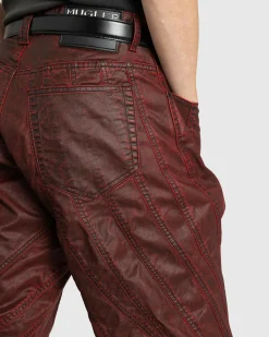 Mugler Waxed Spiral Baggy Jeans- Pants