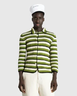 Bode Weedy Crochet LS Shirt- Shirts