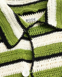 Bode Weedy Crochet LS Shirt- Shirts