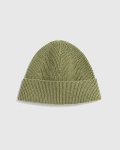 Acne Studios Wool Cashmere Beanie Olive Green- Hats
