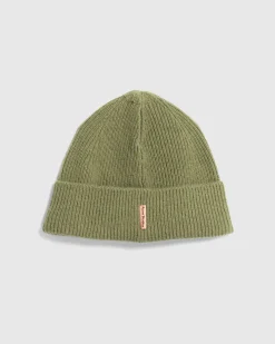 Acne Studios Wool Cashmere Beanie Olive Green- Hats