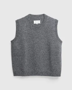 Maison Margiela Wool Gilet Dark Grey- Knitwear