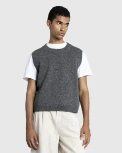 Maison Margiela Wool Gilet Dark Grey- Knitwear