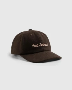 Sant Ambroeus Wool Logo Cap Dark Brown- Hats